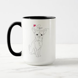 Caneca Linha de Arte de Chihuahua com Nome