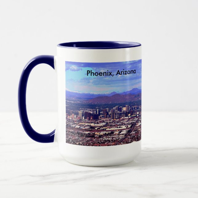 Caneca Linha do horizonte da Arizona Phoenix durante o di (Esquerda)