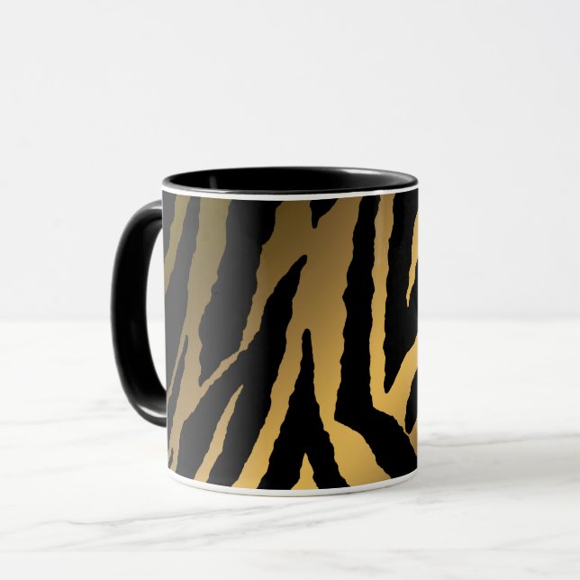 Caneca Linha Dourada Moderna e Elegante de Luxo (Frente Esquerda)