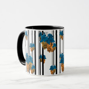 Caneca Linha em banda de fruta de uva de abstrato sem cos