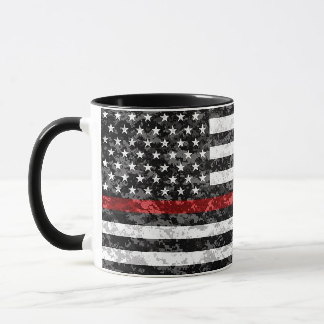 Caneca Linha vermelha fina bandeira de Camo (Esquerda)