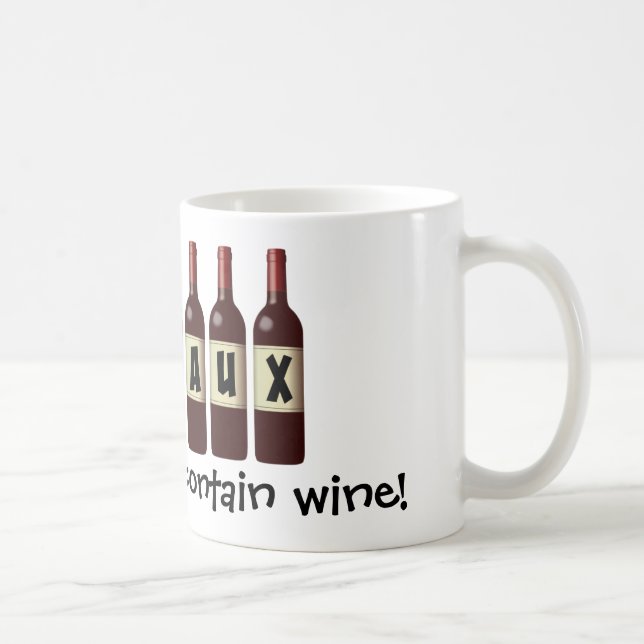 Caneca Linhagem De Garrafas De Vinho: Pode Conter Vinho (Direita)