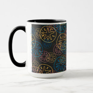 Caneca Linhas de Dólar de Areia Vermelho Amarelo Azul
