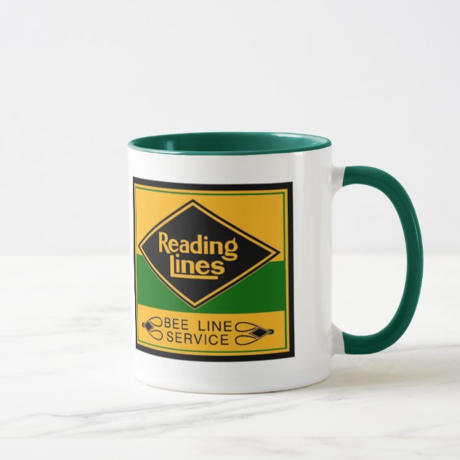Caneca Linhas de estrada de ferro da leitura, linha (Direita)