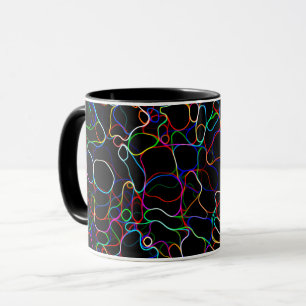Caneca Linhas de multicor neon