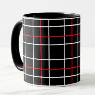 Caneca Linhas Gráficas Vermelhas e Brancas com Design Xad
