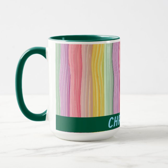 Caneca Linhas onduladas largas em cores cinzentas com nom (Esquerda)