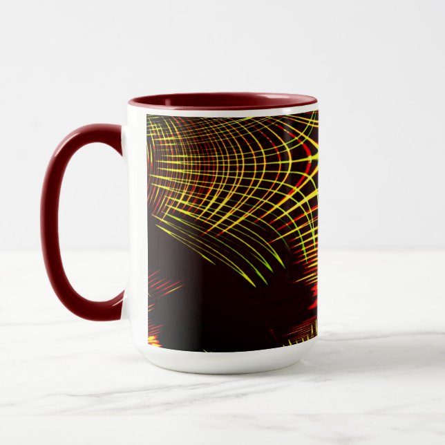 Caneca Linhas que se repetem em efeito de onda e luz? (Esquerda)