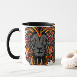 Caneca Lion Coffee Mug   Ilustração da cabeça do leão lar