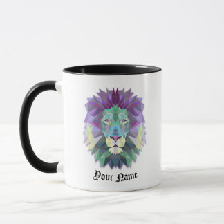 Caneca LION de Ilustração Poligonal de Personalização