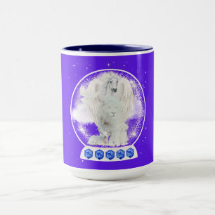 Caneca Lion Lamb Snow Glitter Globe Coffee Mug