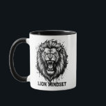 Caneca Lion Mindset Powerful Lion Graphic Animal<br><div class="desc">A bold lion graphic featuring the phrase Lion Mindset. This powerful lion design represents strength,  leadership,  courage and confidence. Perfect for anyone who loves lion symbolism,  motivational apparel and strong animal designs. Great gift for lion lovers,  leaders,  gym enthusiasts and people who believe in the lion mindset.</div>