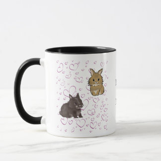 Caneca Lionhead bunnies with hearts