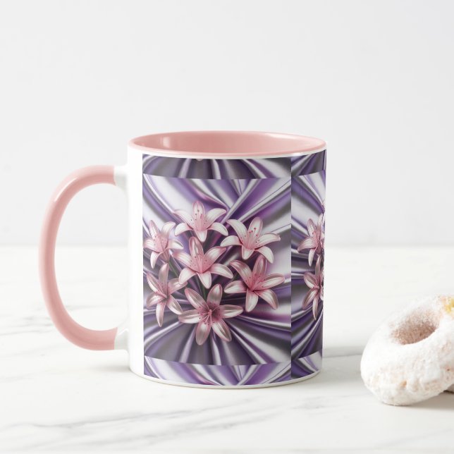 Caneca Lírios Rosa Combo Mug (Com Donut)