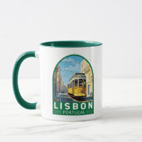 Lisboa Portugal Yellow Tram Viagem Art Vintage