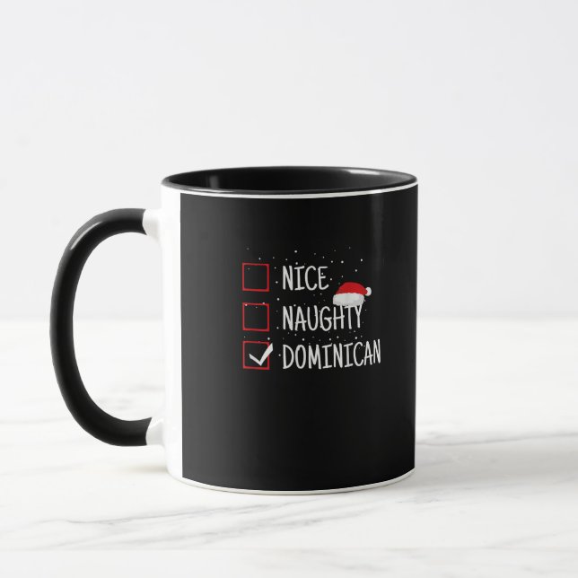 Caneca Lista de Natal Dominicana Nice Naughty  (Esquerda)