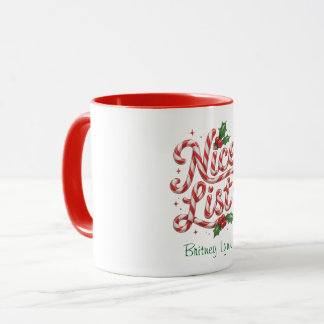 Caneca Lista de Natal dos Canudos de Natal