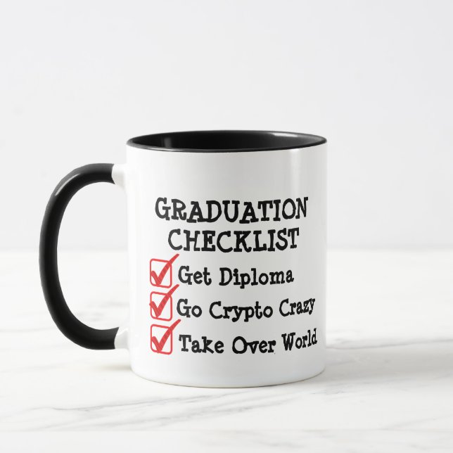 Caneca Lista de Verificação de Graduação - Present (Esquerda)