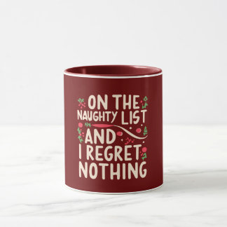 Caneca Lista Maldita E Não Arrepende Nada Da Família Xmas