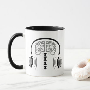 Caneca Listagem do Cérebro das cinzas para Música