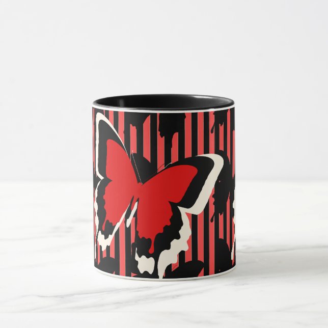 Caneca Listra de Borboleta Vermelha Presente de Abertura  (Centro)