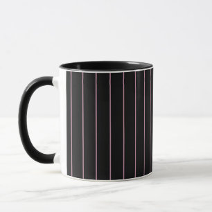 Caneca listrado preto e rosa