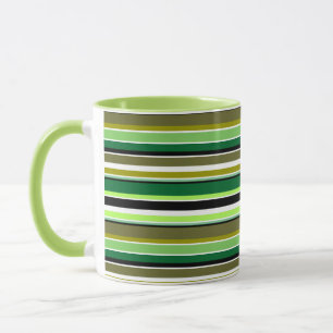 Caneca Listras brancas e verdes, brancas