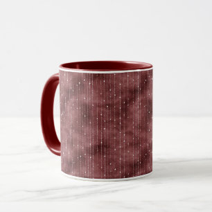 Caneca Listras Brancas Vermelhas Burgundy Dia dos Namorad