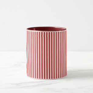 Caneca Listras Brancas Vermelhas de Natal