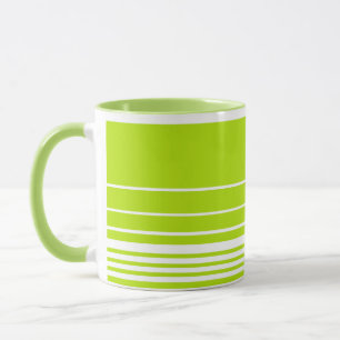 Caneca Listras Complexas em Verde limão e Branco