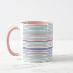 Caneca Listras de Aqua, Blush e Lavanda