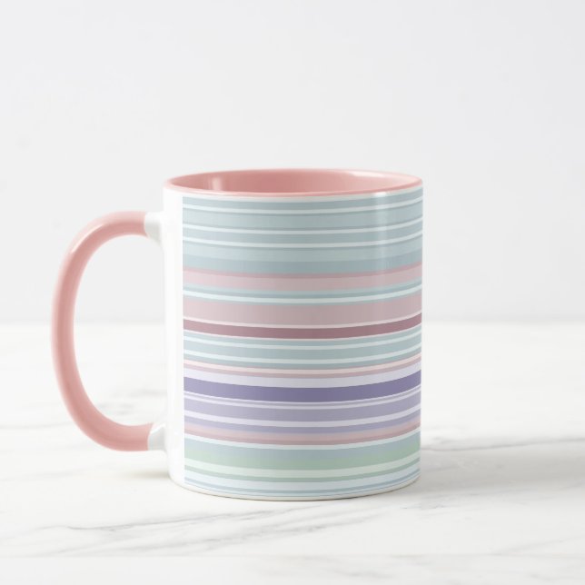 Caneca Listras de Aqua, Blush e Lavanda (Esquerda)