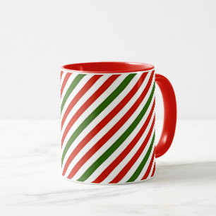 Caneca listras de cores de Natal