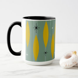 Caneca Listras de Starbursts dos Ovals do meio século,
