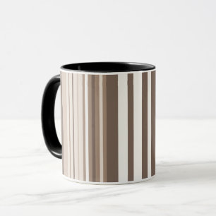 Caneca Listras de Tom Neutro Terroso Design de Padrão