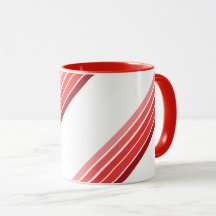 Caneca - Listras diagonais em tons de vermelho