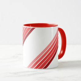 Caneca - Listras diagonais em tons de vermelho