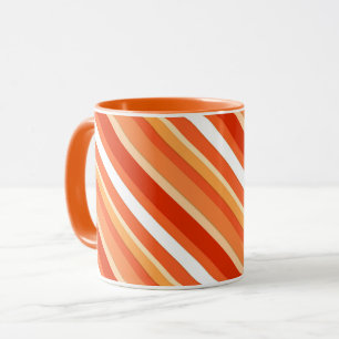 Caneca Listras doces em camadas - laranja e branco