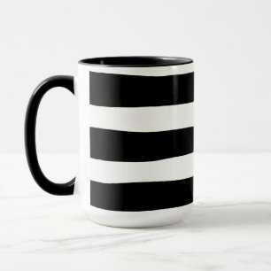 Caneca Listras Irregulares - Preto e Branco