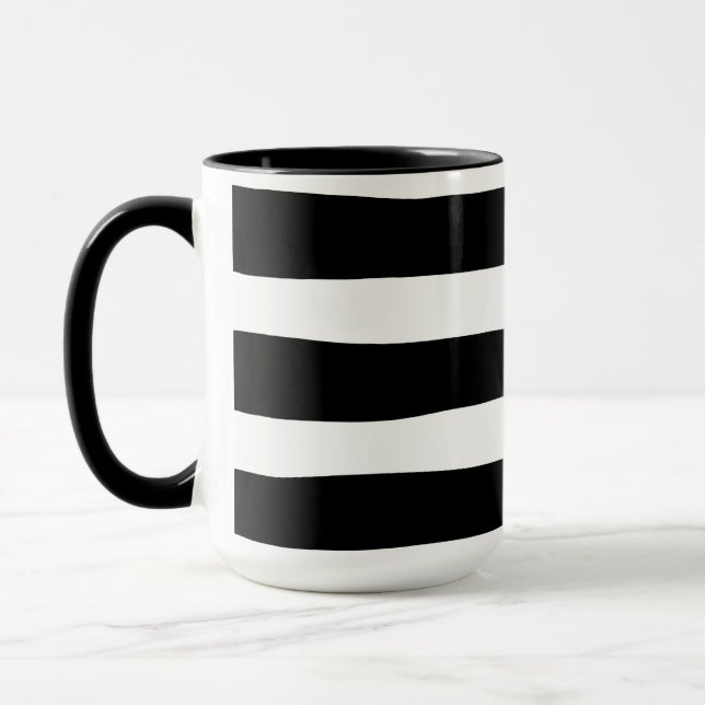 Caneca Listras Irregulares - Preto e Branco  (Esquerda)