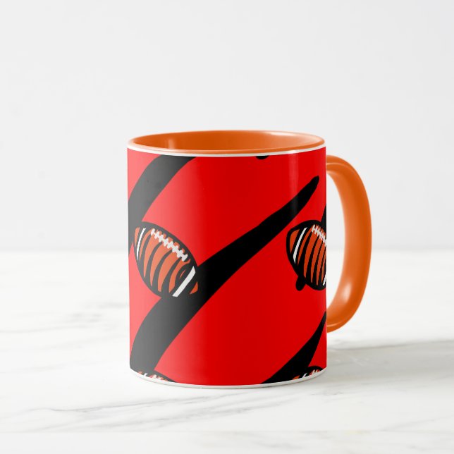 CANECA LISTRAS LARANJA E PRETO (Frente Esquerda)