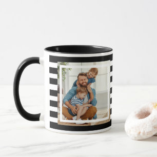 Caneca Listras Pretas e Brancas minimalistas modernas 2 f