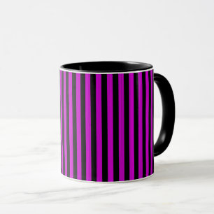 Caneca Listras Pretas Rosa Padrão Sem Costura