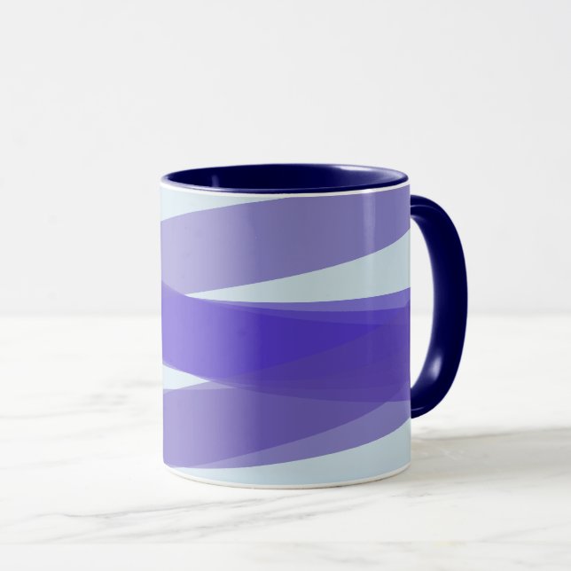 Caneca Listras Roxas Sobrepostas Modernas (Frente Esquerda)