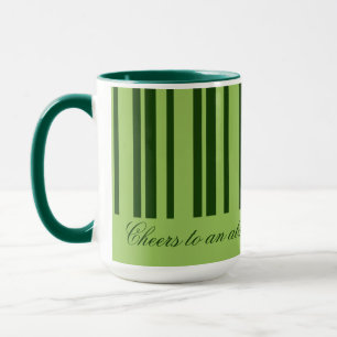 Caneca Listras Verdes Brancas E Escuras