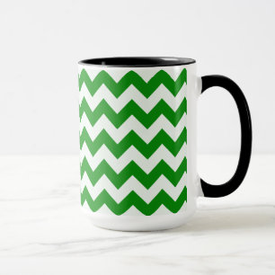 Caneca Listras verdes de Chevron; Quadro do vintage