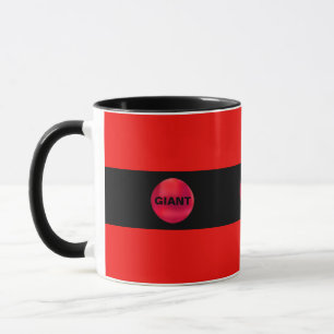 Caneca Listras Vermelhas e Pretas