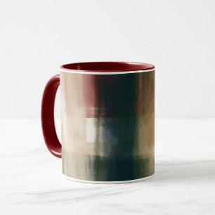 Caneca Listras Vermelho Creme Verde Dourado