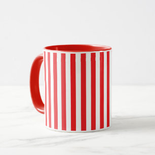Caneca Listras Verticais Vermelhas e Brancas Clássicas