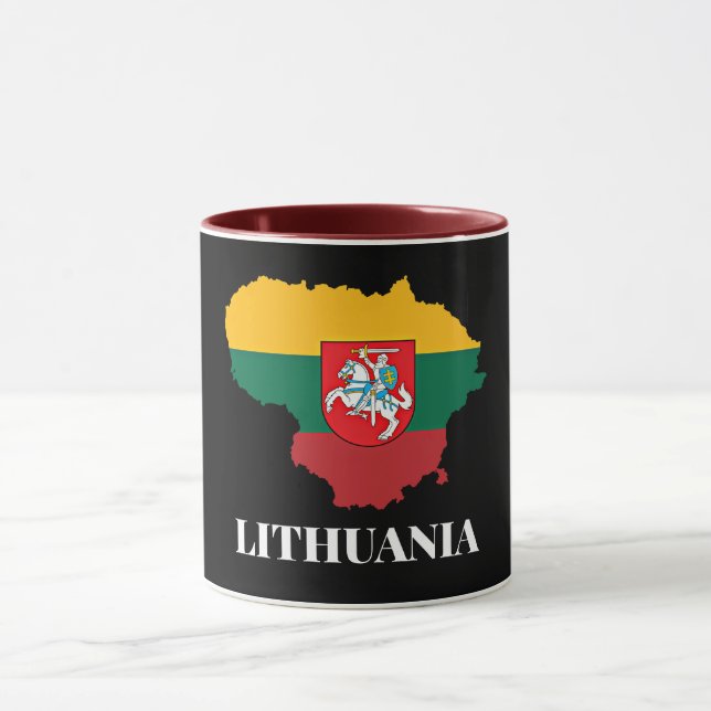 Caneca Lithuania silhouette and flag (Centro)